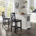 thumbnail image 2 of Crosley Julia Stainless Steel Top Kitchen Island with X Back Stools in White, 2 of 6
