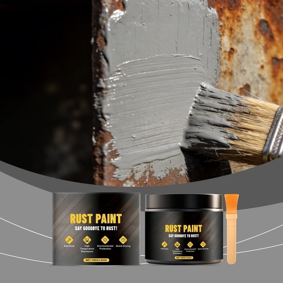 Openpig 100ml Jarrary Gray Rust Paint Rust Metal Paint With Brush Drying Waterproof Rust Converter For Steel Iron Metal Equipment