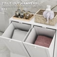 thumbnail image 4 of kleankin Armoire de Rangement pour Lessive à Bascule avec Paniers à Linge à 2 Compartiments, Blanc, 4 of 10