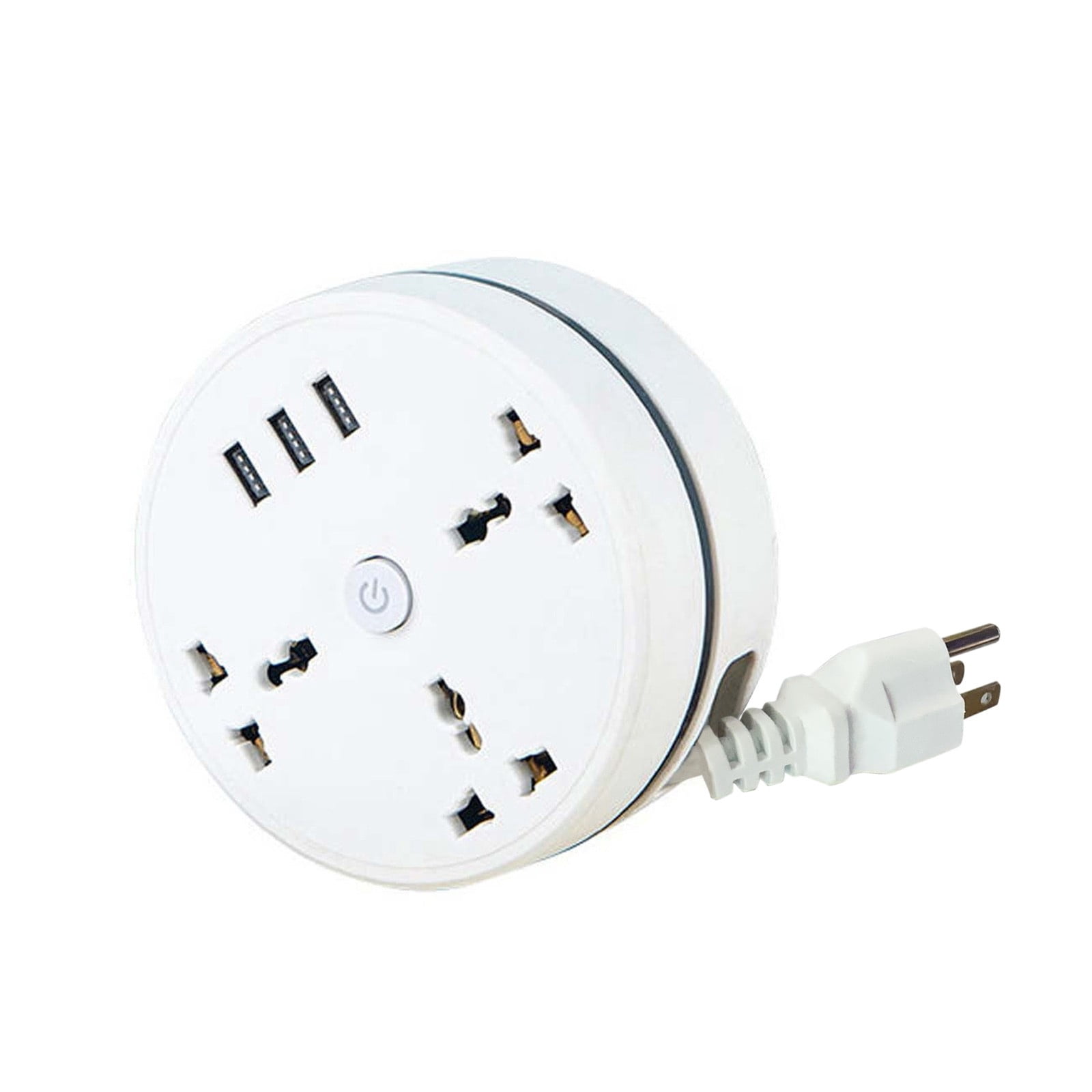 Universal Travel Power Strip, International Plug Adapter, USB C Charging Ports, AC Outlets, Compact Design, Surge Protection, Extension Cord for Office Dorm