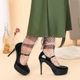 thumbnail image 2 of BLISSFUL STEP Women's Platform Ankle Strap Stiletto High Heel Pumps Black US 9, 2 of 5