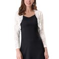 thumbnail image 1 of Kmbangi Floral Lace Cardigan+ See-through Scalloped Long Sleeve Crop Tops, 1 of 5