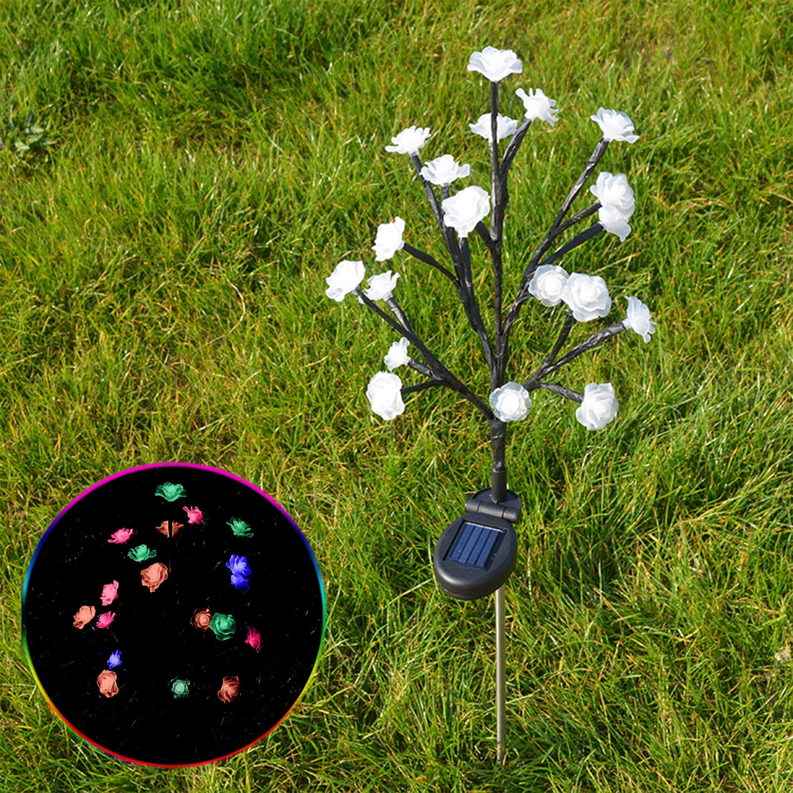 Summer Savings Kcavykas Solar Flower Lights Outdoor, Solar Flowers Garden Decorative Lights Led Stake Lights Auto On/off Bright up to 10 Hrs