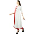thumbnail image 1 of Atasi Robe en Coton Ethnique Indienne pour Femmes, Costume Anarkali Blanc Salwar - 8, 1 of 1