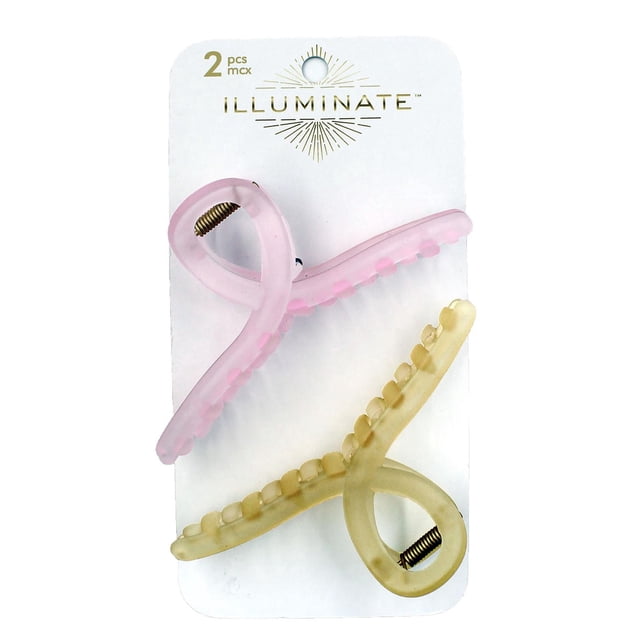 Illuminate 2 pc frosted large infinity claw clips
