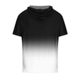 thumbnail image 4 of Besolor Mens Casual Hooded Tops Gradient Drawstring Short Sleeve Shirts Sports ness Pullover Summer Blouse, 4 of 4