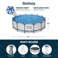 thumbnail image 3 of Bestway Steel Pro MAX 14' x 42" Metal Frame Above Ground Pool Set w/ Pump, Ladder, & Cover, 3 of 11