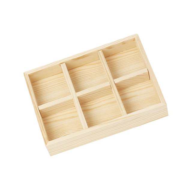 Thinsony Jewelry Display Tray Case Beads Holder Ladies Bangles Gemstone Stackable 6 grids 7.87x5.91x1.38 Inch 1Set
