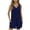 Dark Blue, variant on Mrat Women's Casual Rompers Stretchy Onesie Sleeveless V-Neck Overalls Shorts Solid Jumpsuits with Pockets S-45 Brown XXL