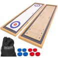 thumbnail image 1 of GoSports Jeu 2-en-1 de shuffleboard et curling de table 6 pi – Bois robuste, 8 palets inclus, plateau réversible, 1 of 5