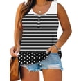 thumbnail image 2 of JDQJBZ Women's Camisole Ribbed Tank Tops for Women Polka Print Plus Size Summer Button Front Sleeveless Shirt, 2 of 5