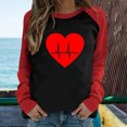 thumbnail image 1 of Nouveau Femmes Tops 2023 Printemps Patchwork Lettre Imprimé Manches Longues Col Rond T-Shirt Décontracté Tops Grande Taille à Manches Longues for Women, 1 of 6
