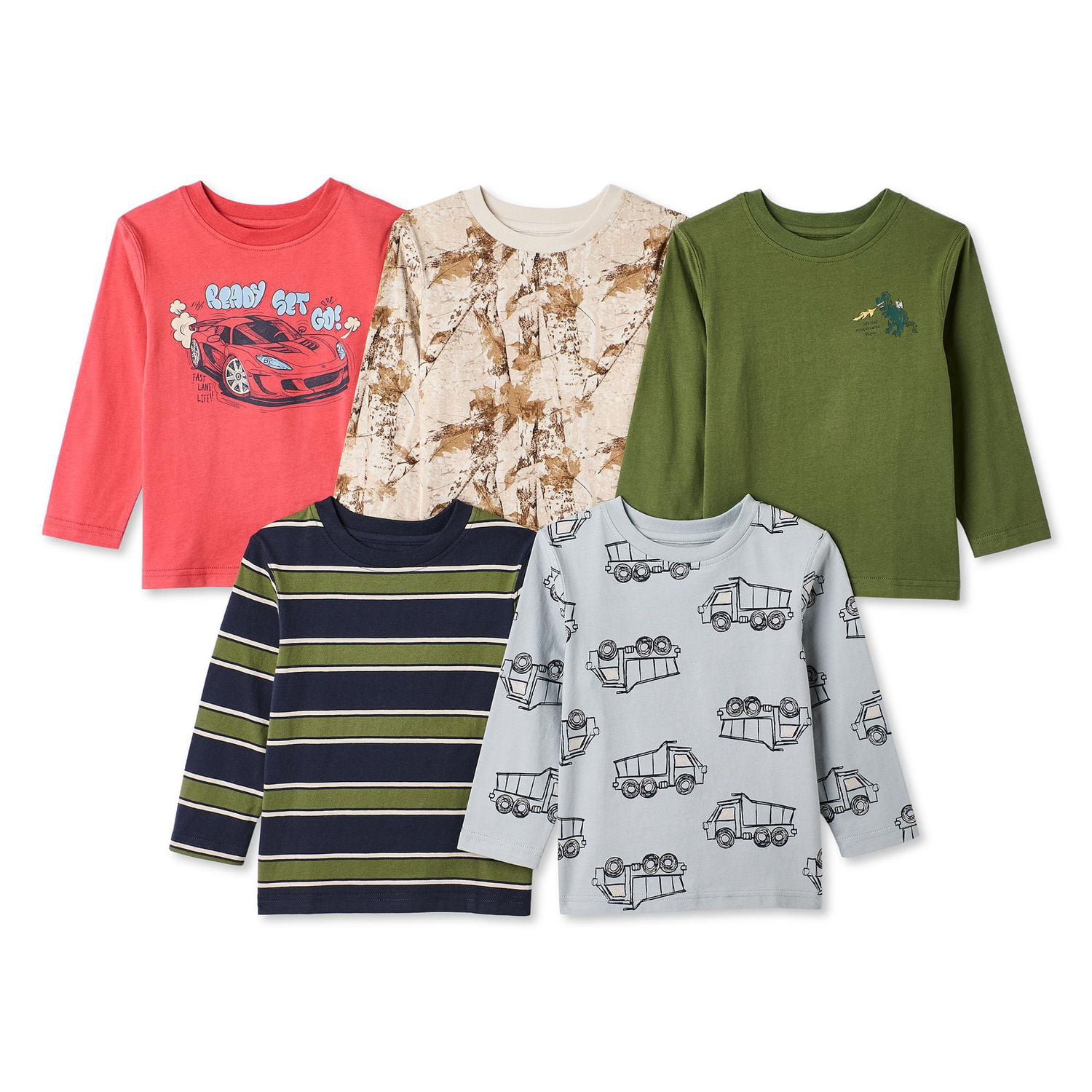 Lot de 5 t-shirts à manches longues George pour petits garçons
