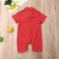 thumbnail image 4 of Newborn Baby Boy Gentleman Short Sleeve Button Down Bow Tie Striped Romper, 4 of 7