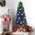 thumbnail image 2 of Costway 6' Pre-Lit Fiber Optic Artificial Christmas Tree w/ Lights Snowflakes, 2 of 9