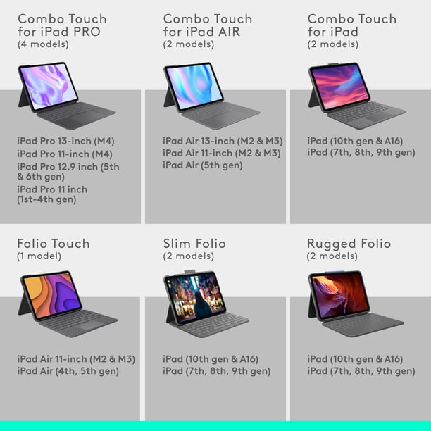 Logitech Combo Touch, Detachable iPad Keyboard Case (10th gen and