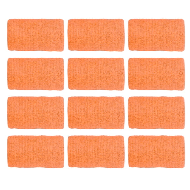 Nonwovens Wrap, 12Pcs Self Adhesive Pet Vet Bandage For Dogs For Farm Orange