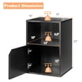 thumbnail image 2 of Gymax Ensemble de 2 Tables de Nuit Tables d'Appoint Bout de Canapé Armoire de Rangement Étagère Salon Noir, 2 of 9