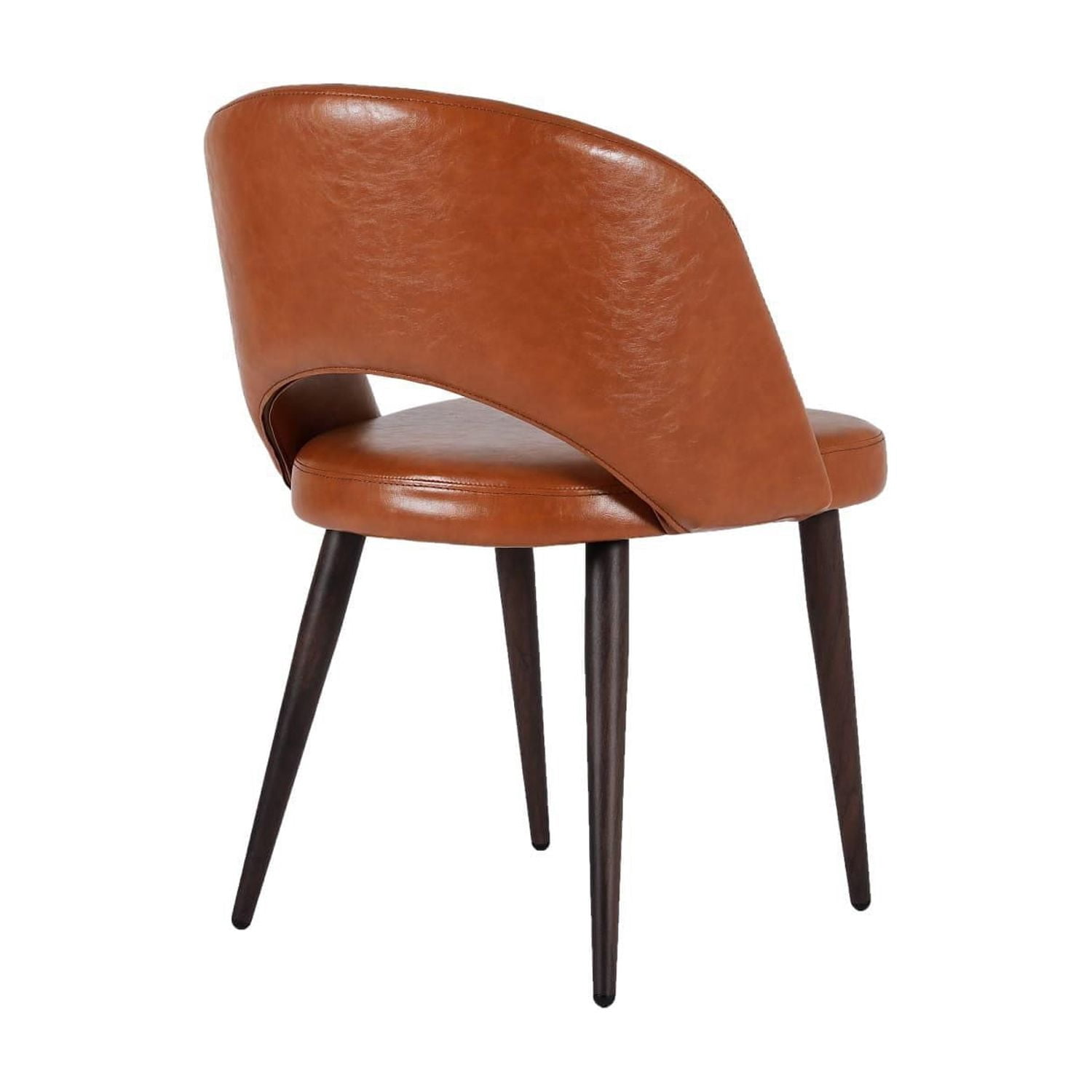 Chaise de salle à manger sans accoudoirs Take Me Home Executive – Style milieu de siècle avec revêtement en cuir PU de qualité supérieure et pieds en noyer robustes, parfaite pour les salles à manger