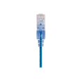 thumbnail image 2 of Monoprice SlimRun - Patch cable - RJ-45 (M) to RJ-45 (M) - 14 ft - UTP - CAT 6a - booted, snagless - blue (pack of 5), 2 of 3