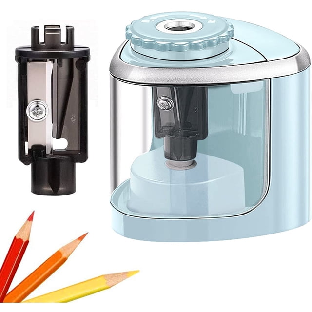 1-Piece Electric Pencil Sharpener — Designed for Children: Features a Sharp Blade for Rapid Sharpening; Suitable for No. 2 Pencils, Schools, Classrooms, Offices, and Home Use.,Blue