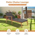 thumbnail image 4 of Gymax Chaise Longue Inclinable Réglable en Rotin pour Patio, Chaise d'Extérieur avec Cadre en Bois d'Acacia, 4 of 9