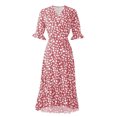 thumbnail image 4 of Fshaion Robe d'Été pour Femmes 2024 Grande Taille Robe Décontractée à Imprimé Col en V Manches Courtes Robe Ample Liquidation à Moins de 10!, 4 of 5