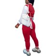 thumbnail image 2 of Tenue d'Entraînement 2 Pcs pour Femmes, Veste Patchwork à Boutons, Pantalon Long, Survêtement, 2 of 7