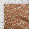 thumbnail image 1 of oneOone Silk Tabby Rust Brown Fabric Flower Watercolor Craft Projects Decor Fabric Printed By The Yard 42 Inch Wide, 1 of 1