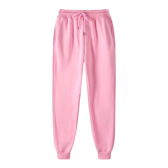 Yuyuzo Plus Size Sweatpants for Women Thick Workout Jogging Pants Elastic Waist Drawstring Solid Color Trackpants