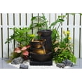 thumbnail image 1 of Bol Cascade de 24 Pouces H Eau Fountain Outdoor Gris à Plusieurs Niveaux avec DEL, 1 of 4