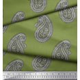 thumbnail image 3 of Soimoi Moss Georgette Fabric Paisley Block Fabric Prints by Yard 42 Inch Wide, 3 of 3