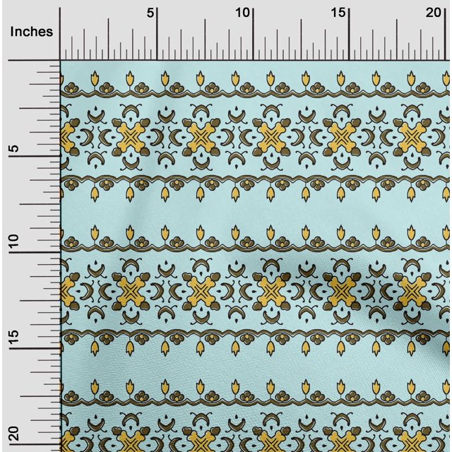 oneOone Cotton Silk Fabric Floral Block Decor Fabric Printed BTY 42 Inch Wide