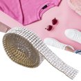 thumbnail image 1 of Beaded Trim,  Glass Rhinestone Trim Ribbon 1m 5 Rows Hot Fix Chain Trim for DIY Garment, 1 of 8