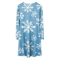 thumbnail image 4 of Zanarzt Robes Robes de Noël pour Filles Robe de Noël pour Fille Imprimé Bal Fête Fête de Noël Robes pour Fille Bleu Ciel,15-16 Ans, 4 of 5