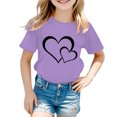 thumbnail image 2 of WEAIXIMIUNG Hauts pour Ado Fille 10-12 T-Shirt Mignon à Motif pour Fille Col Rond Manches Courtes T-Shirt d'Été Décontracté 100, 2 of 6