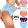 thumbnail image 2 of RKSTN Womens Underwear Cotton High Waist Stretch Briefs Soft Full Coverage Patchwork Color Breathable Stretch Panties 5 Pack, 2 of 5