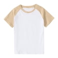 thumbnail image 1 of VKOYWKM T-Shirts pour Tout-Petits Garçons Filles à Blocs de Couleur Raglan Hauts Mignons Col Rond Manches Courtes T-Shirts Petites Filles Chemise de Rentrée, 1 of 9