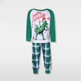 thumbnail image 1 of Family 2 Pieces Pajamas Set Crew Neck Dinosaur Printed Daily Suit (Green S Dad), 1 of 9