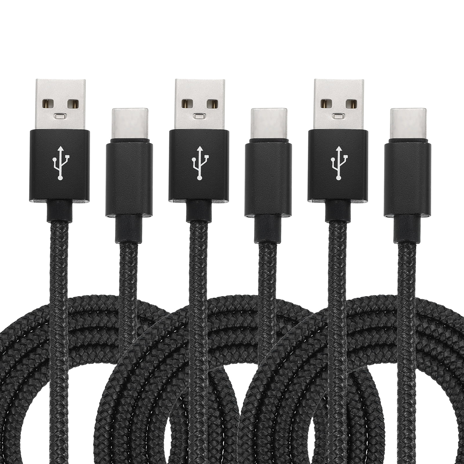 Uxcell USB Type C Charger Cable, Type-C to USB A Braided Charging Cord Data Transfer Cable Black 3.28 ft  3