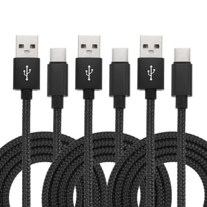 Uxcell USB Type C Charger Cable, Type-C to USB A Braided Charging Cord Data Transfer Cable Black 3.28 ft  3