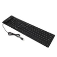thumbnail image 2 of USB Wired Keyboard, Waterproof Dustproof 109 Keys Foldable Silicone Keyboard 109 Keys  For Laptop For Office Black, 2 of 8