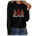 thumbnail image 1 of Blouse à Manches Longues Femme Haut de Noël Décontracté à Manches Longues Col Rond Chandail en Molleton Chandail Blouse, 1 of 4