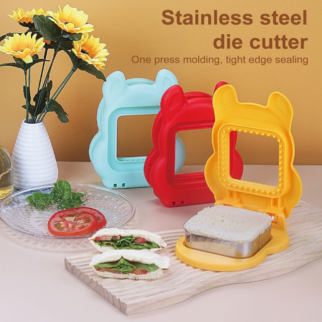 Sandwich Cutter And Sealer Bread Mold for Kids Lunch Square Sandwich Maker Cartoon Easy to Use Bento Box Accessories