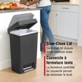 thumbnail image 4 of Rubbermaid 13 Gallon Step-On Kitchen Trash Can with Lid, Garbage Can, Charcoal Trash Container, 4 of 9