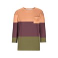 thumbnail image 3 of FAIWAD Womens 3/4 Sleeve Tunic Tops Color Block Round Neck Shirt Soft Lightweight Loose Top with Chest Pockets, 3 of 3