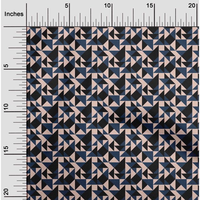 oneOone Cotton Cambric Fabric Triangle Geometric Printed Craft Fabric BTY 56 Inch Wide