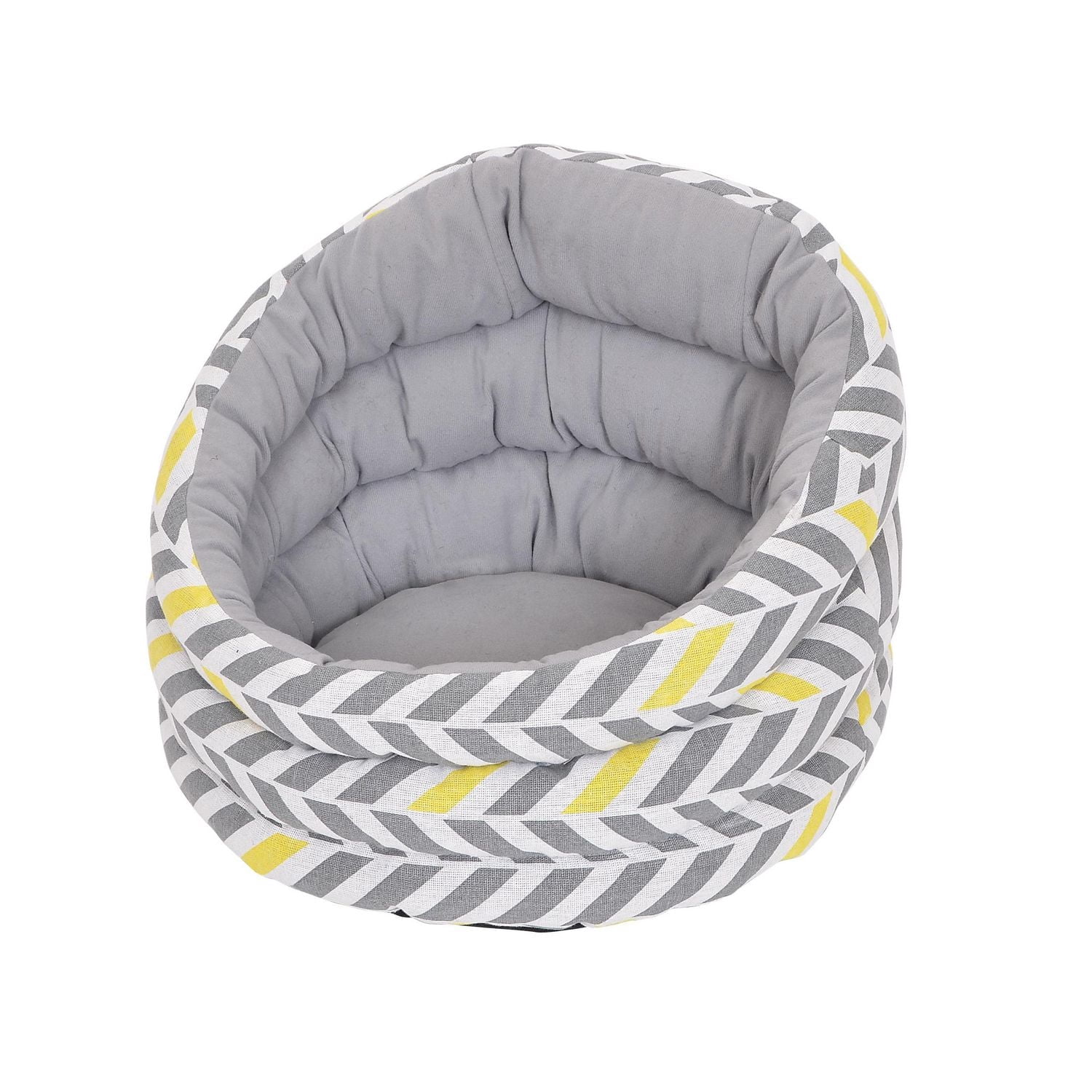 Vibrant Life 18" Round Wrapping Around Cat and Dog Bed,Modern Pet Den, Gray