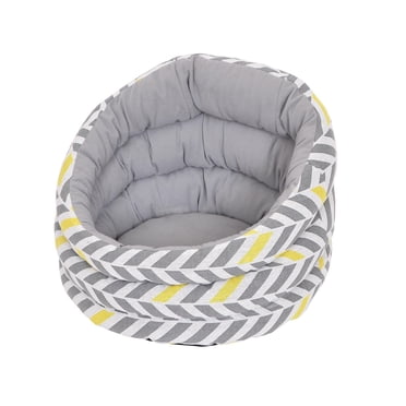 Vibrant Life 18" Round Wrapping Around Cat and Dog Bed,Modern Pet Den, Gray