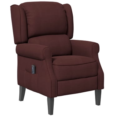 HOMCOM Massage Recliner Chair Push Back Recliner Armchair with Footrest